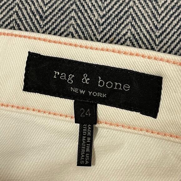 RAG & BONE - Floral Ellie Micro Off White Denim Shorts - Picture 5 of 8